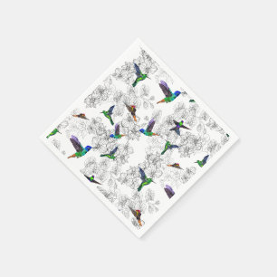 Serviette En Papier Serviettes volantes de colibris