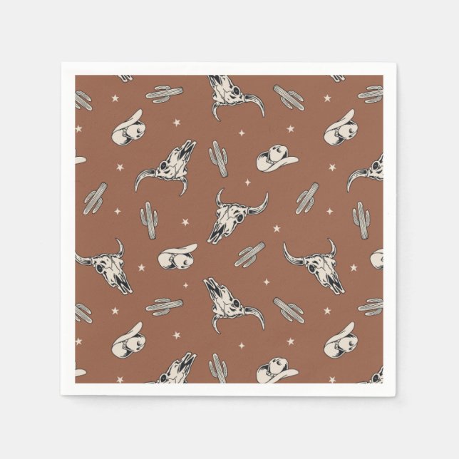 Serviette En Papier Serviettes | Western Party Napkins (Devant)
