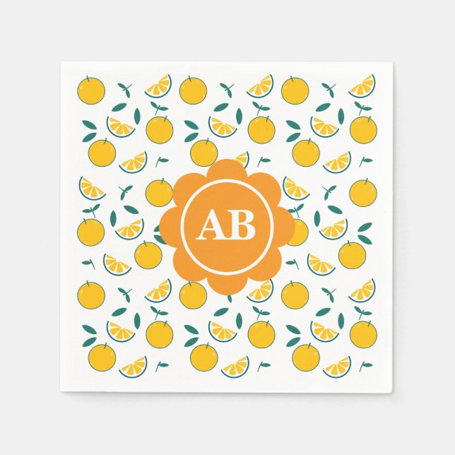 Serviette En Papier Servilleta de papel diseño naranjas (Devant)