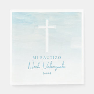 Serviette En Papier Servilletas Mi Bautizo Azul