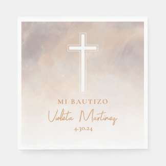 Serviette En Papier Servilletas Mi Bautizo Morada