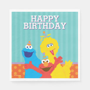 Serviette En Papier Sesame Pals Anniversaire Motif