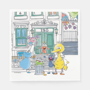 Serviette En Papier Sesame Pals Doodley Graphisme