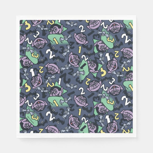 Serviette En Papier Sésame Sésame | Count von Count Doodle Motif (Devant)