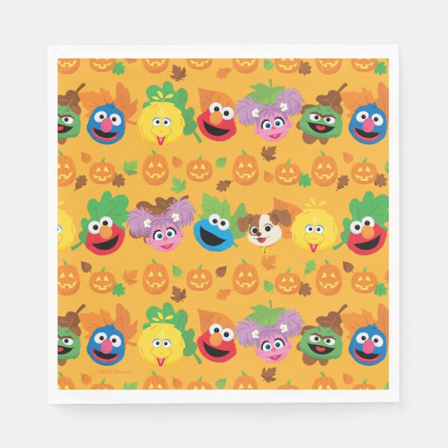 Serviette En Papier Sesame Street Autumn quitte Motif (Devant)