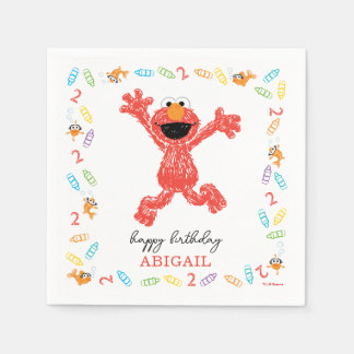 Serviette En Papier Sesame Street Elmo | Anniversaire Crayon