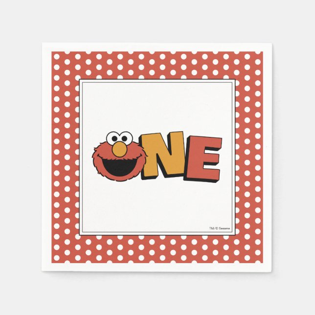 Serviette En Papier Sesame Street | Elmo - First Birthday Napkins (Devant)