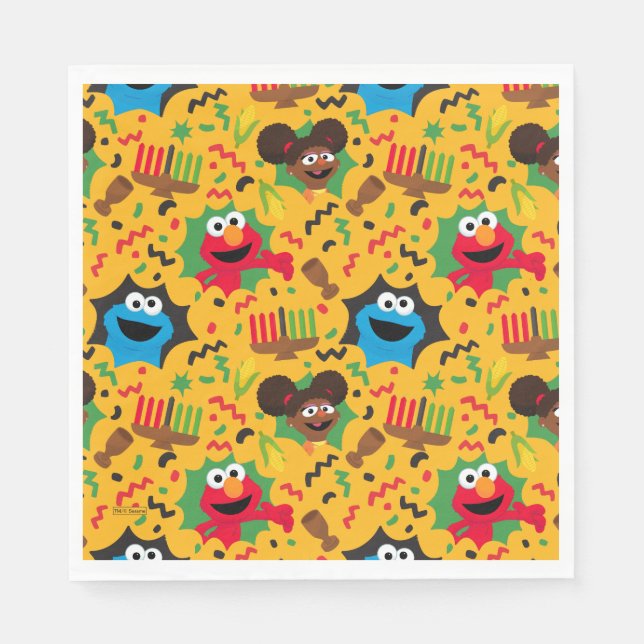 Serviette En Papier Sesame Street Kwanzaa Motif (Devant)