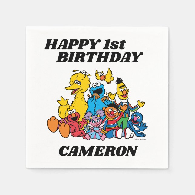 Serviette En Papier Sesame Street Pals 1er anniversaire (Devant)