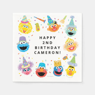 Serviette En Papier Sesame Street Pals Confetti Anniversaire