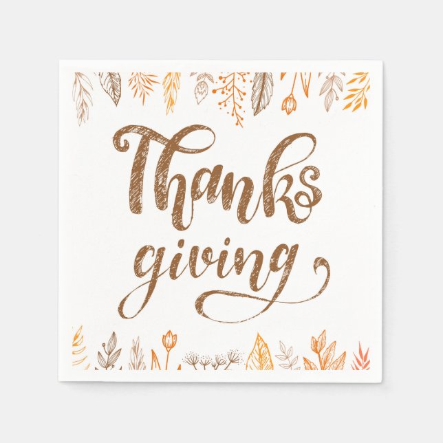 Serviette En Papier Set de table de papier d'art Thanksgiving (Devant)