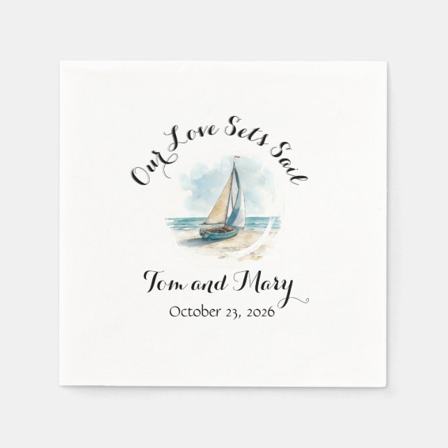 Serviette En Papier Set Sail Cadeau Napkin (Devant)