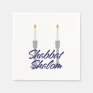 Serviette En Papier Shabbat shalom salut et chandlesticPapier Napkin
