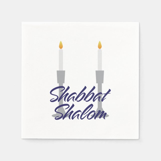 Serviette En Papier Shabbat shalom salut et chandlesticPapier Napkin (Devant)