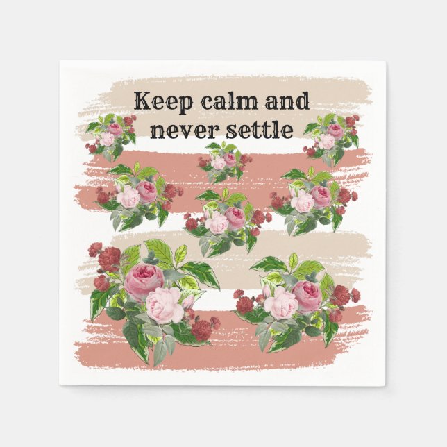 Serviette En Papier Shabby chic blooming flowers (Devant)