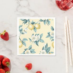 Serviette En Papier Shabby Chic Citron Série Florale Design #10