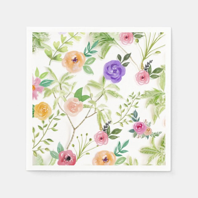 Serviette En Papier Shabby Chic Floral (Devant)
