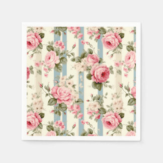 Serviette En Papier Shabby Chic Roses Vintages