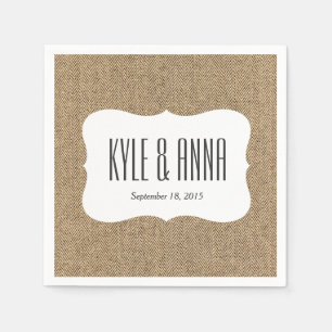 Serviette En Papier Shabby Chic Tweed Rustic Burlap Tissu Texture