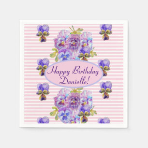 Serviette En Papier Shabby Rose Rose Floral Tea Party Purple Papier Pl