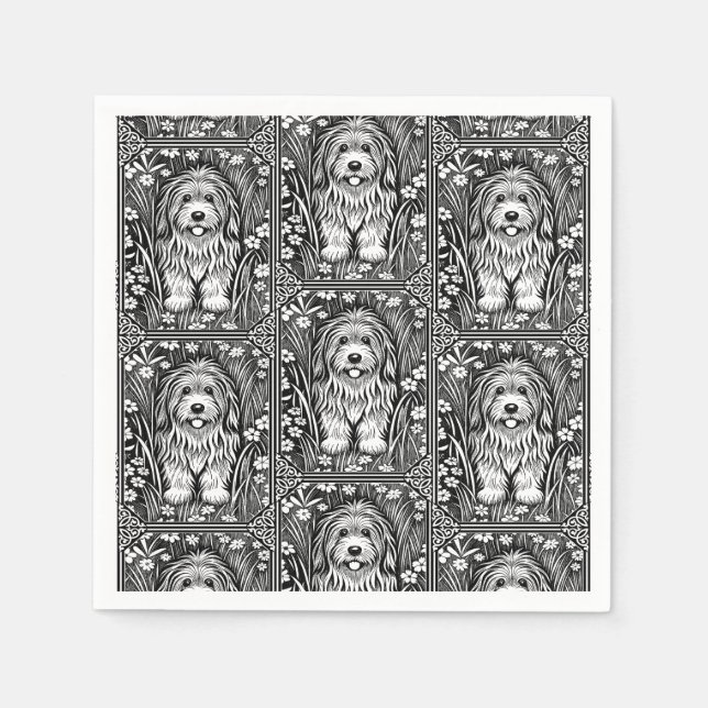 Serviette En Papier Shaggy Chien Anniversaire Fête Animaux Bienvenue (Devant)