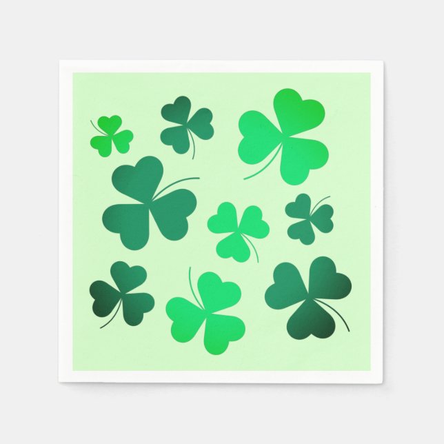Serviette En Papier Shamrock de Clover Irlandais Printemps Jour de la  (Devant)