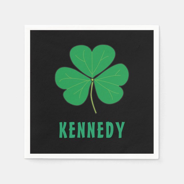 Serviette En Papier Shamrock Green Clover Irlande Celtic Irish Nom (Devant)
