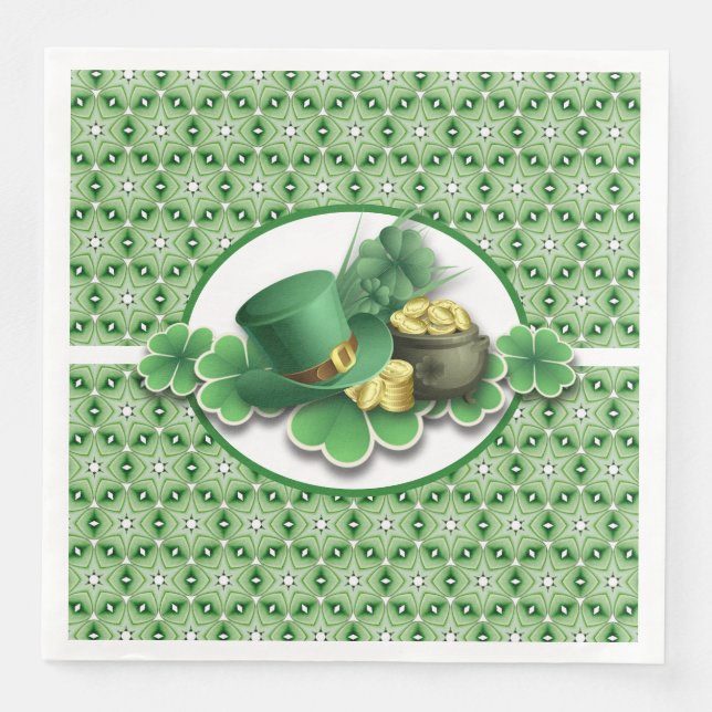 Serviette En Papier Shamrock irlandais (Devant)