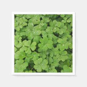 Serviette En Papier Shamrock vert frais, veine de St. Patricks