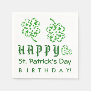 Serviette En Papier Shamrocks A03A d'anniversaire du jour de St