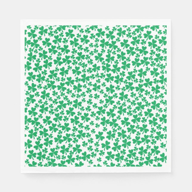 Serviette En Papier Shamrocks pour le Jour de la Saint Patrick (Devant)