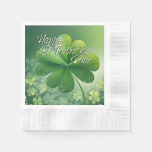 Serviette En Papier Shamrocks verts Bonne St. Patrick's Day (7) c