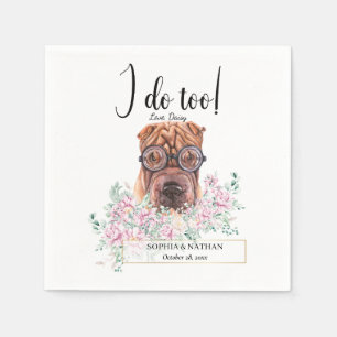 Serviette En Papier Shar Pei avec lunettes Chien Mariage Cocktail Napk