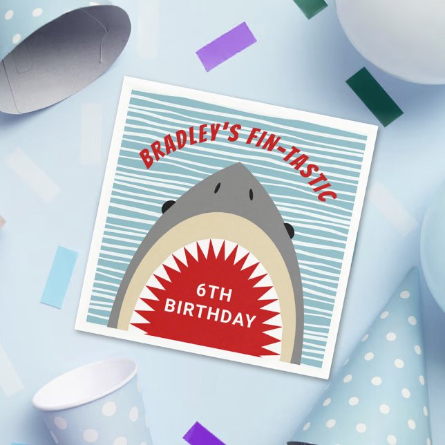 Serviette En Papier Shark Bite N'importe quel âge Anniversaire (Créateur téléchargé)
