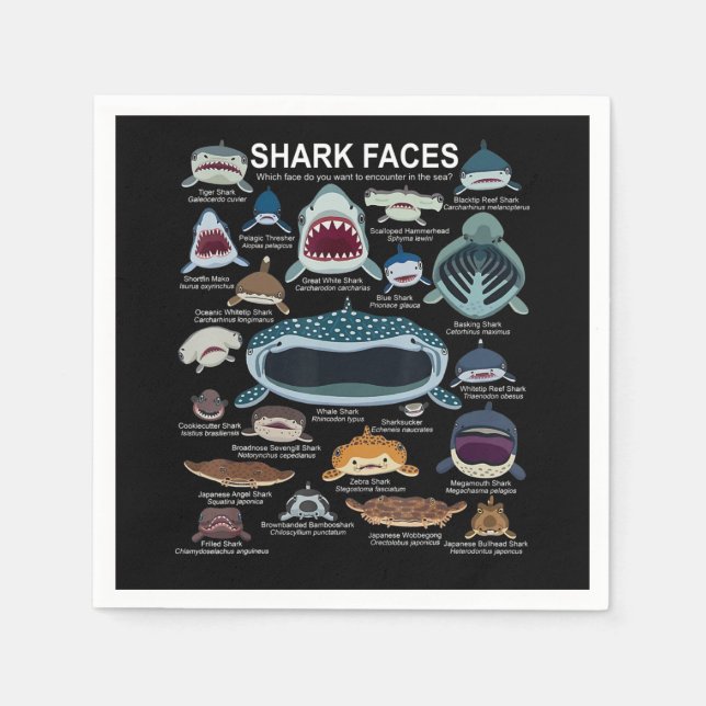 Serviette En Papier Shark faces Which Face Do You Want To Encounter (Devant)