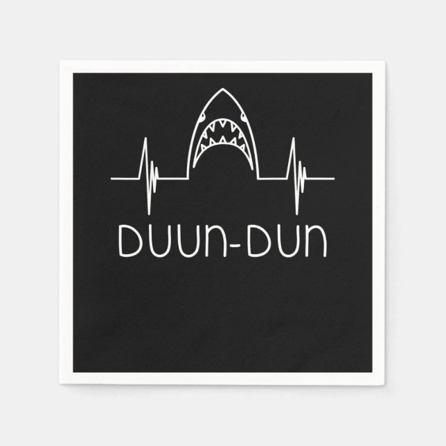 Serviette En Papier Shark Heartbeat Funny Shark | Amateurs de requins (Devant)