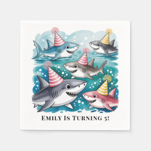 Serviette En Papier Sharks mignonne Sous La Fête D'Anniversaire Des Fi