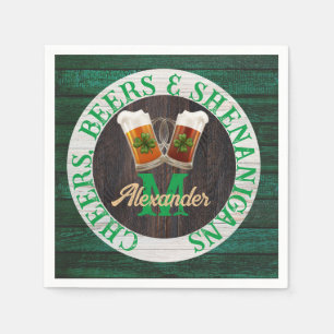 Serviette En Papier  Shenanigans de bières Rustic Wood Cheers 