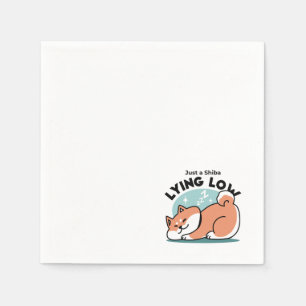 Serviette En Papier Shiba Inu Art : Juste un Shiba Lying Low