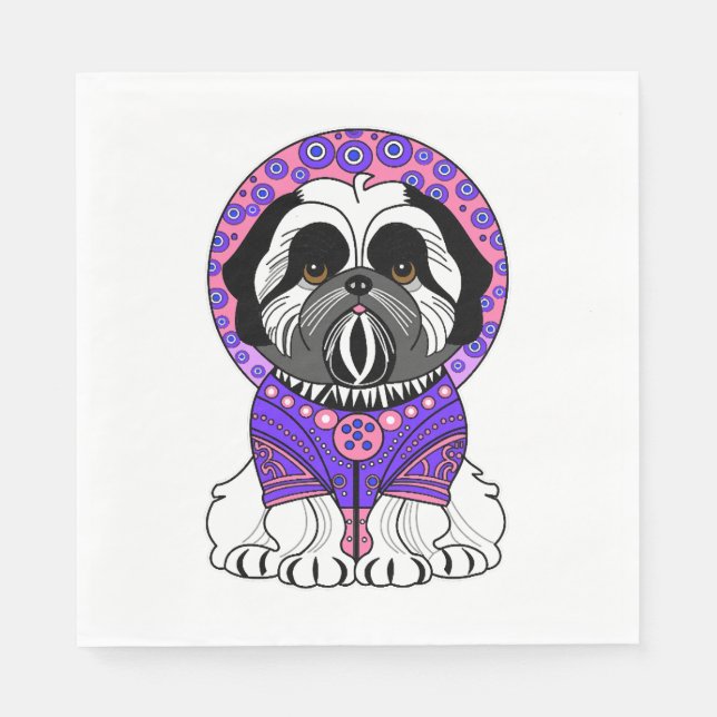 Serviette En Papier Shih Tzu Princesse (Devant)