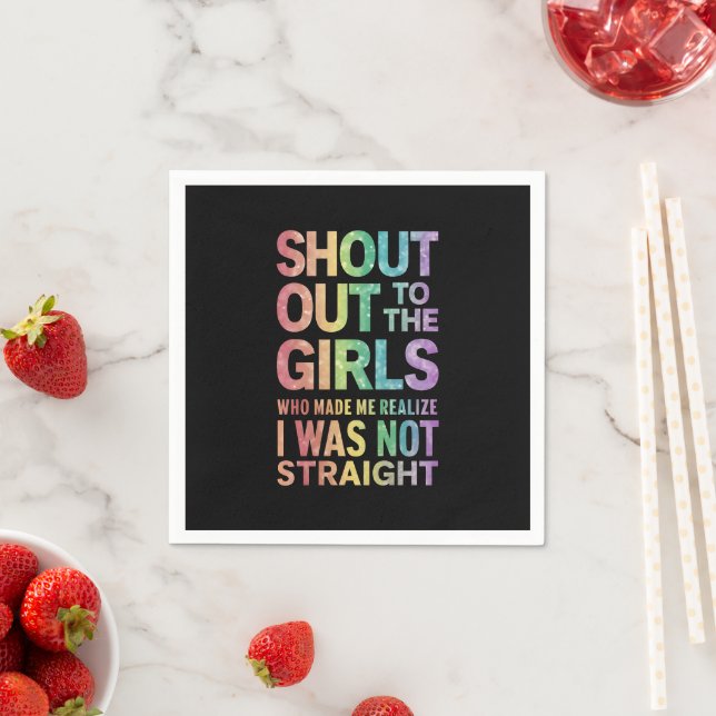 Serviette En Papier Shout To The Girls Gay pride Rainbow Flag LGBT (En situation)