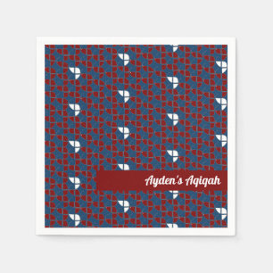 Serviette En Papier SHRIMPLY Blue Red Motif, Aqiqah Baby Boy Shower