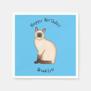 Serviette En Papier Siamese cat cartoon