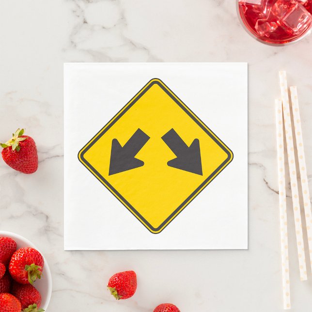 SERVIETTE EN PAPIER SIGNE ROUTIÈRE DOUBLE FLÈCHE (Créateur téléchargé)