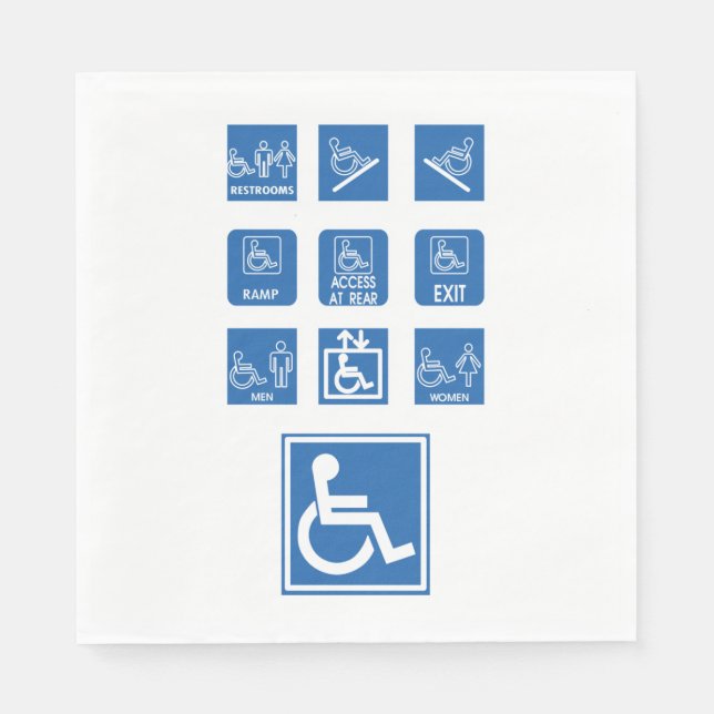 Serviette En Papier Signes d'accessibilité pour fauteuil roulant (Devant)