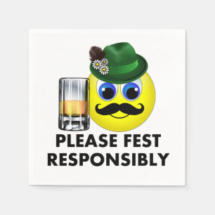 Serviette En Papier S'il vous plaît Fêtez Responsablement Oktoberfest 