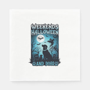 Serviette En Papier Silhouette de chiens fantômes Halloween de pleine