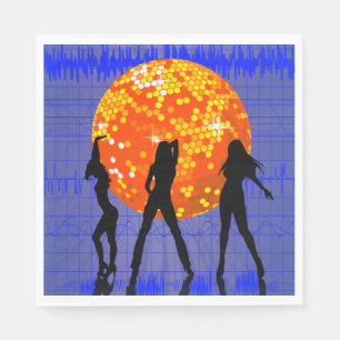 Serviette En Papier Silhouette de danse de boule disco
