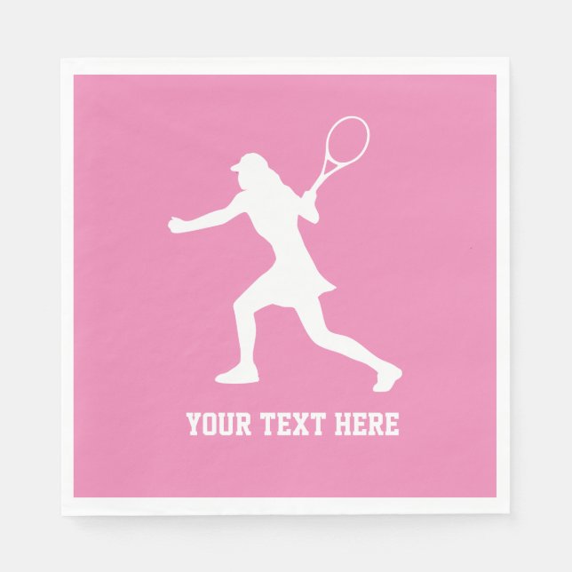 Serviette En Papier Silhouette de joueuse de tennis féminine Fête d'an (Devant)