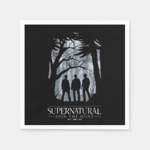 Serviette En Papier Silhouette de la forêt surnaturelle